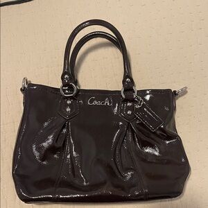 Coach Dark Brown Patent Leather Satchel